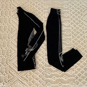 Athleta Black Seamless Black Printed Pullover and Leggings Small